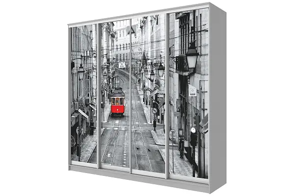 картинка Шкаф-купе 4-х дверный с фотопечатью Лондон от магазина КУПИ КУПЕ